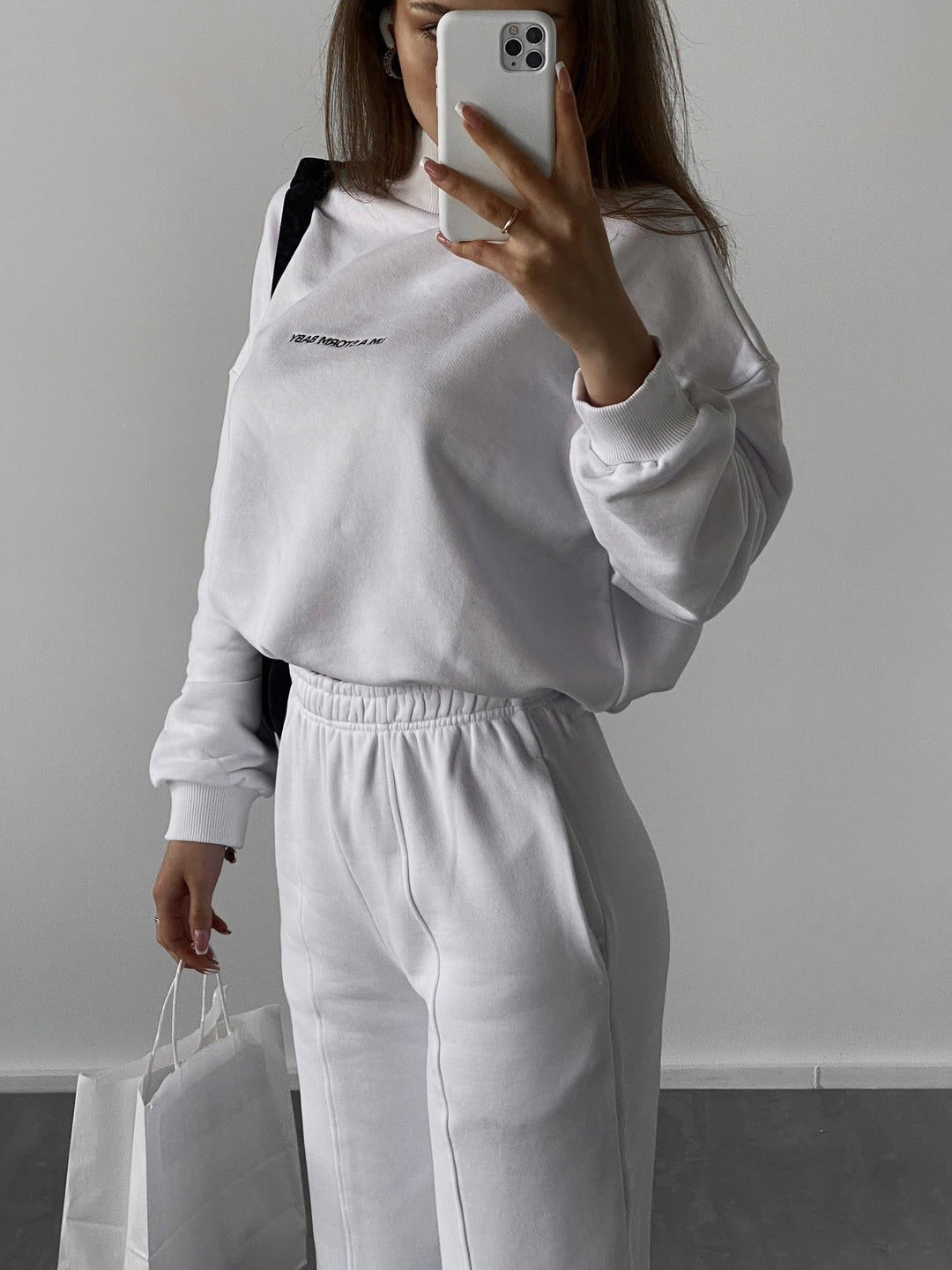 Damen sportliches Set mit hochgeschlossenem Kragen und weitem Schnitt R&B