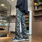 Herren weite Cargohose mit modischem Camouflage-Muster und verstellbarem Bund