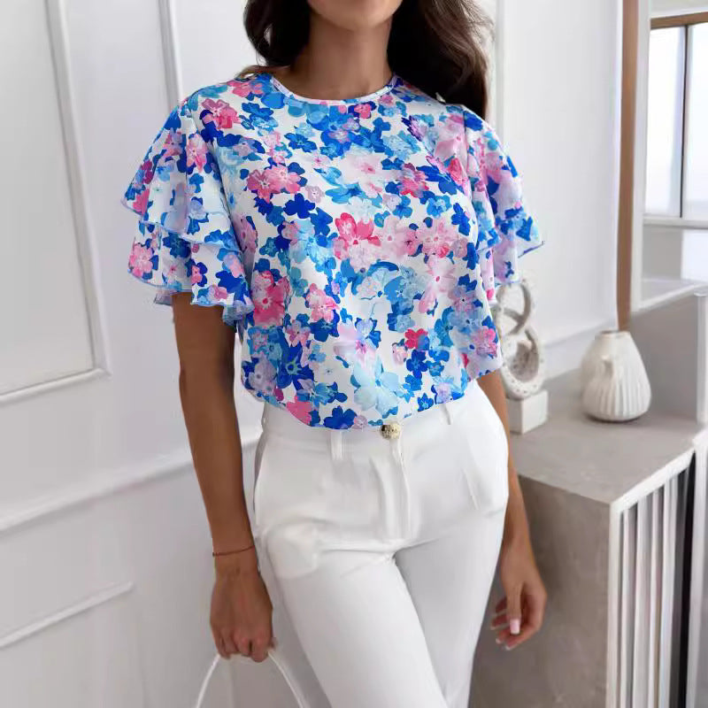 Damen Bluse mit voluminösen Rüschenärmeln R&B