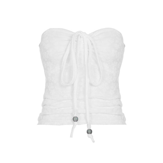 Damen Bandeau-Oberteil mit floralem Muster und geflochtenem Detail R&B