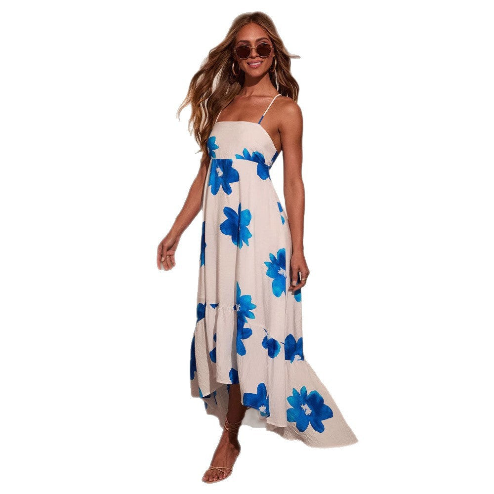 Damen Maxikleid mit elegantem Floral-Design und fließendem Rock R&B