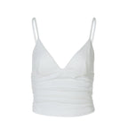 Damen Elegantes Spaghetti-Top mit Raffungen R&B