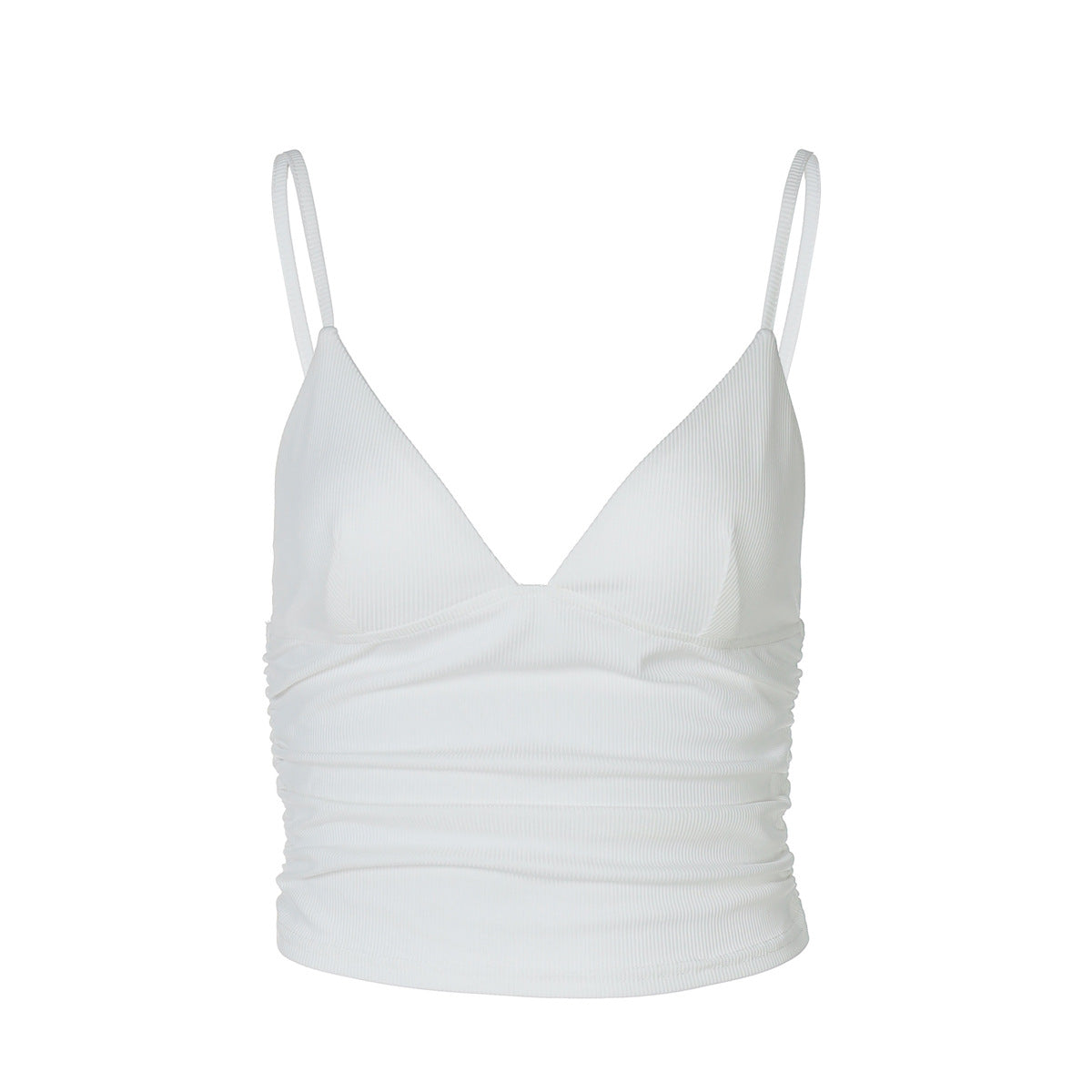 Damen Elegantes Spaghetti-Top mit Raffungen R&B