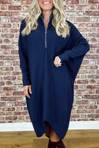 Damen Oversized Strickkleid mit Reißverschluss R&B