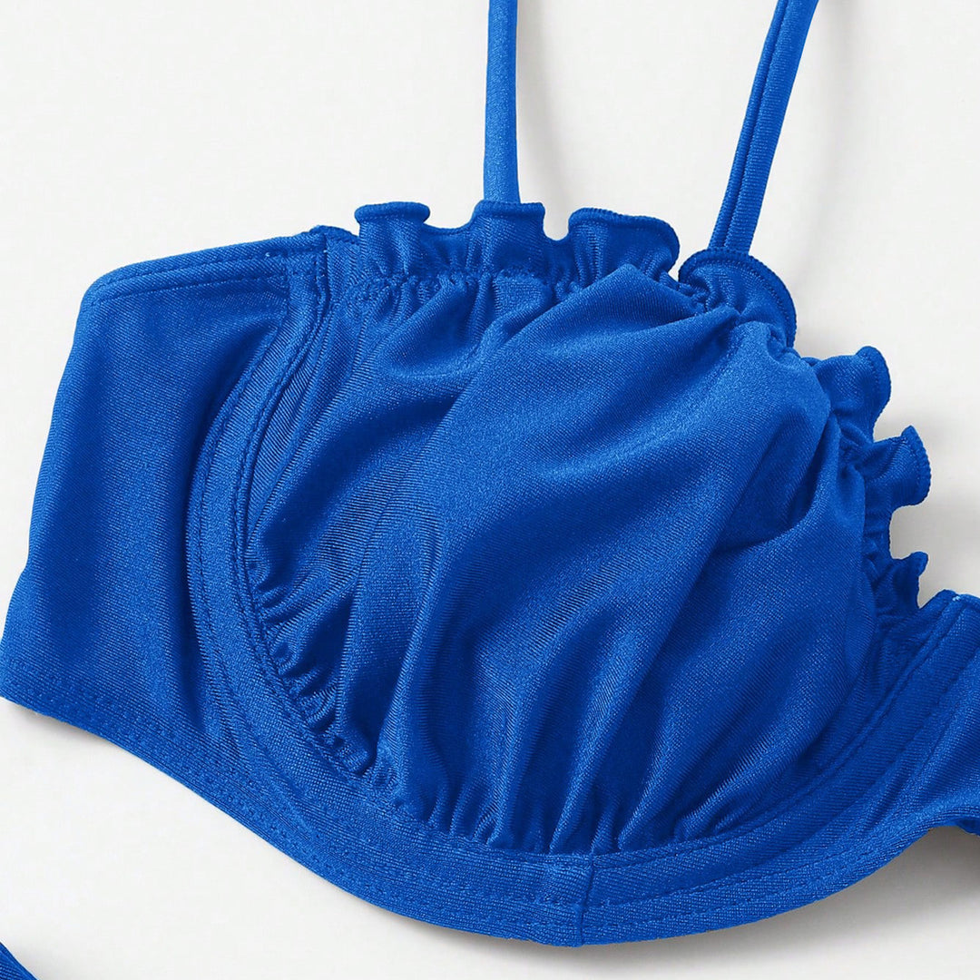 Damen Push-Up-Bikini mit Raffung und verstellbaren Trägern R&B