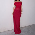 Damen elegantes Abendkleid mit schmalem Schnitt und transparenten Einsätzen R&B