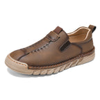 Herren Bequeme Leder Slip-On Schuhe mit elastischem Einschlupfdesign R&B