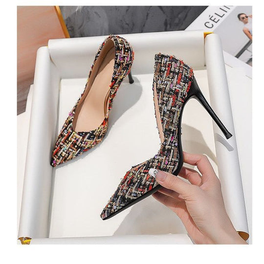 Damen elegante Stiletto-Pumps mit modernen Textilien R&B