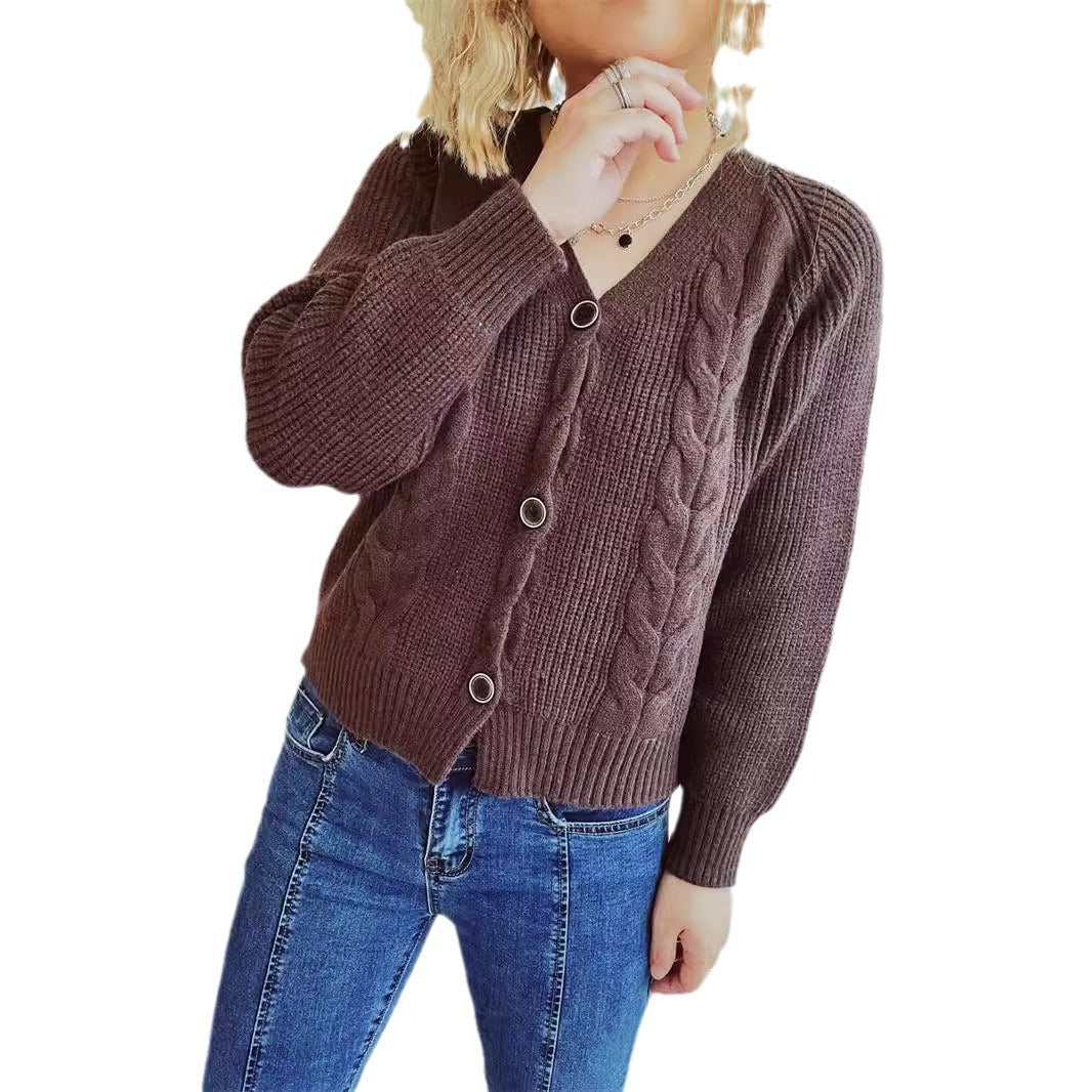 Damen Strickjacke mit Zopfdesign und bequemen Knopfdetails R&B