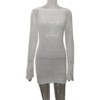 Damen durchscheinendes Häkelkleid R&B