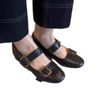 Damen elegante Ballerinas mit dekorativen Schnallen R&B