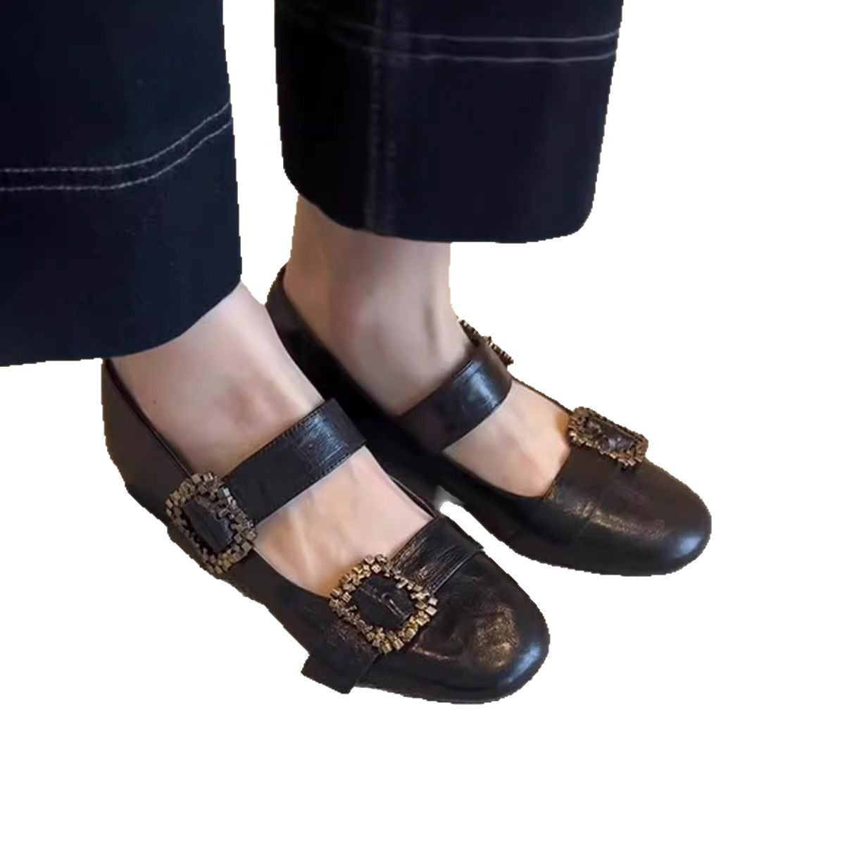 Damen elegante Ballerinas mit dekorativen Schnallen R&B