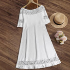 Damen luftiges Sommerkleid mit raffinierten Spitzenakzenten R&B