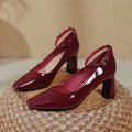 Damen elegante Slingback-Pumps mit robustem Blockabsatz und raffiniertem Riemen