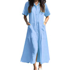 Damen Hemdkleid mit Knopfdetails und praktischen Taschen R&B