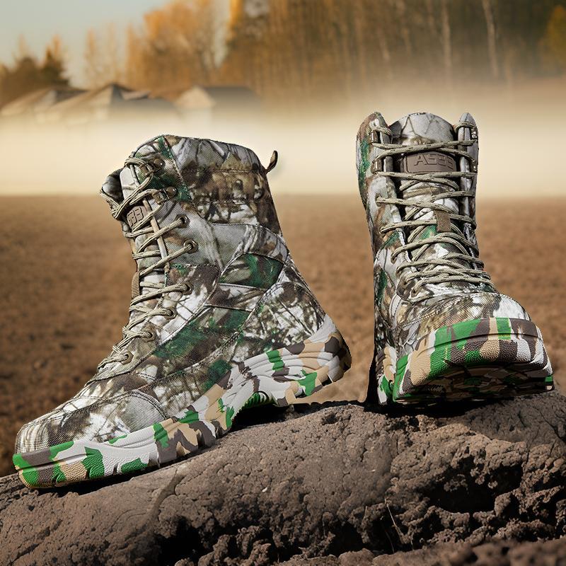 Herren Camouflage Outdoor-Stiefel mit verstärktem Knöchelschutz R&B