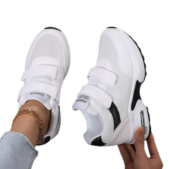 Damen nan sportliche Plateausneaker mit Klettverschluss und sichtbarer Luftpolstersohle aus atmungsaktivem Mesh R&B