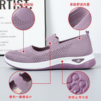 Damen Sportliche Slip-On Sneakers mit elastischem Riemen und atmungsaktivem Obermaterial R&B
