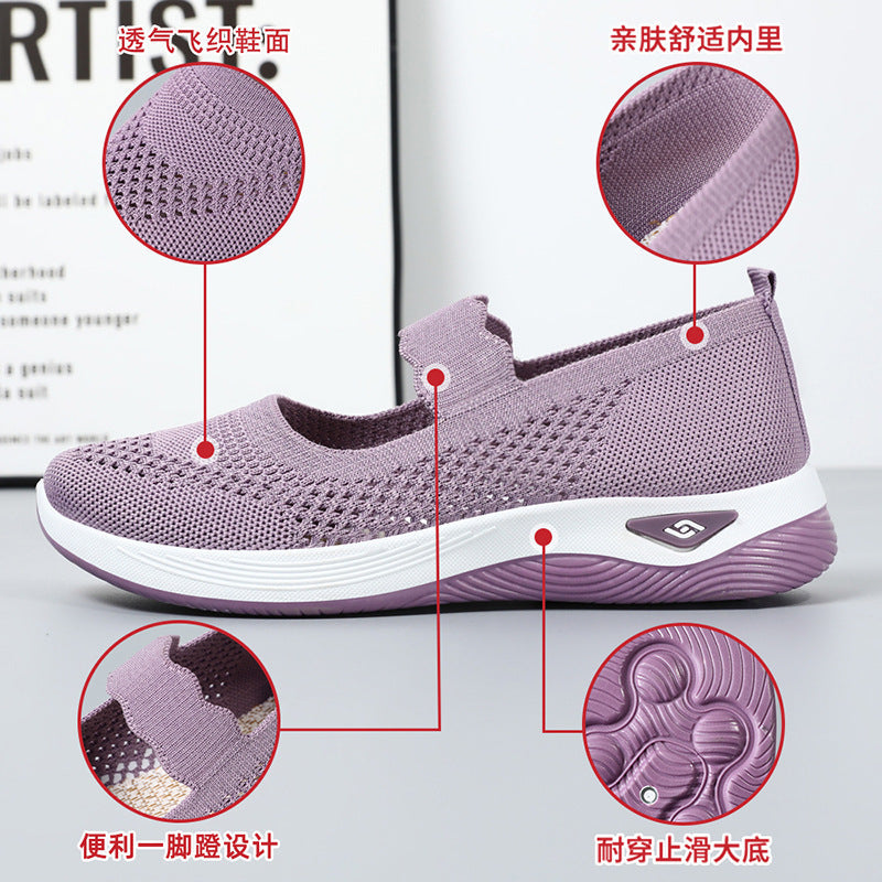 Damen Sportliche Slip-On Sneakers mit elastischem Riemen und atmungsaktivem Obermaterial R&B