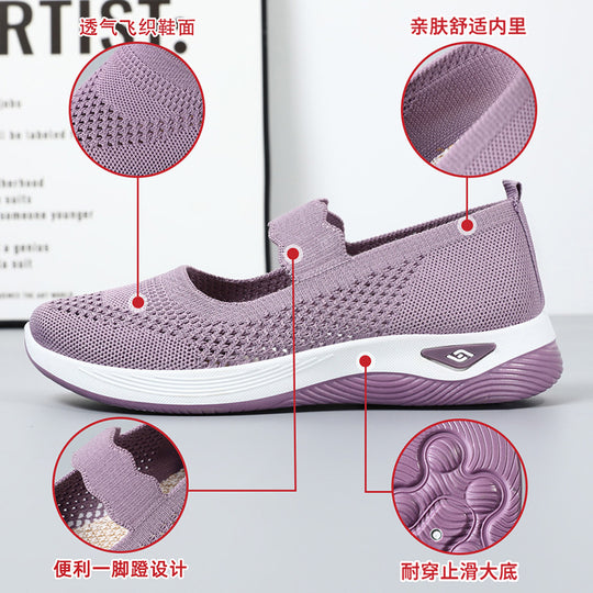 Damen Sportliche Slip-On Sneakers mit elastischem Riemen und atmungsaktivem Obermaterial R&B