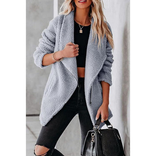 Damen kuschelige Teddyjacke R&B