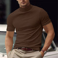 Herren Kurzarm Turtleneck T-Shirt R&B