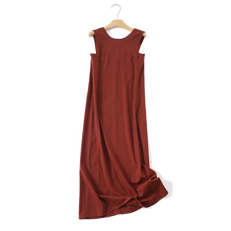 Damen Maxikleid mit elegantem V-Ausschnitt und fließendem Stoff R&B