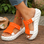 Damen Wedge-Sandalen mit innovativem Riemendesign und komfortabler Sohle R&B