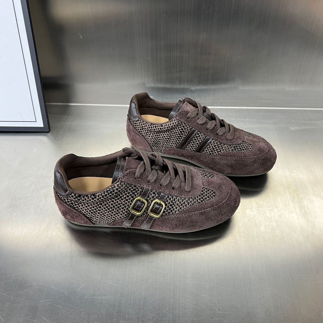 Damen Sportliche Sneakers mit elegantem Geflecht und modischem Schnallenverschluss R&B