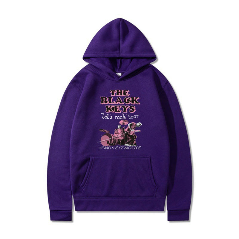 Damen Kapuzenpullover mit kreativem Rockband-Design und komfortabler Passform R&B