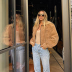 Damen Snacklederjacke mit lässigem Schnitt R&B
