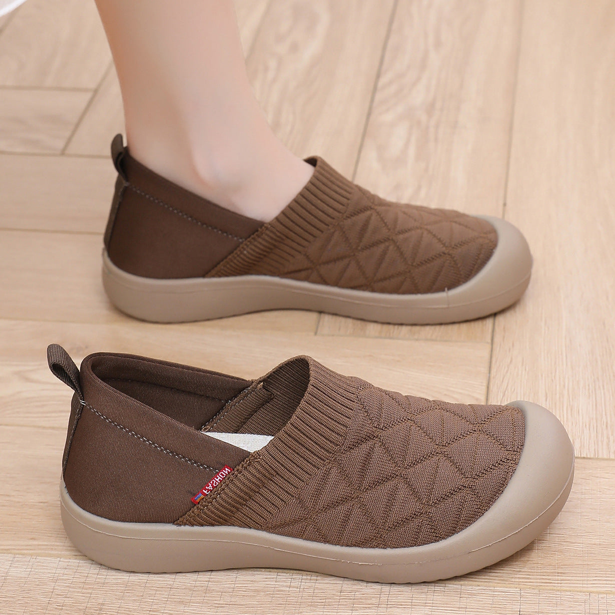 Damen Bequeme Slip-On Freizeitschuhe mit elastischem Bündchen R&B