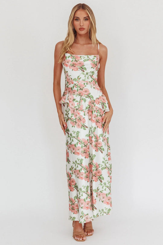Damen Elegantes Peplum-Kleid mit floralem Design R&B