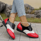Damen elegante Schnürschuhe mit hochglänzendem Obermaterial und ergonomischer Sohle R&B