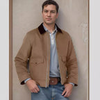 Herren lässige Utility-Jacke mit praktischen Taschen und robustem Design R&B