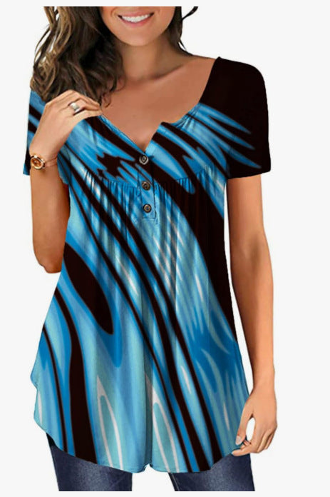 Damen Tunika Damen U-Ausschnitt Print