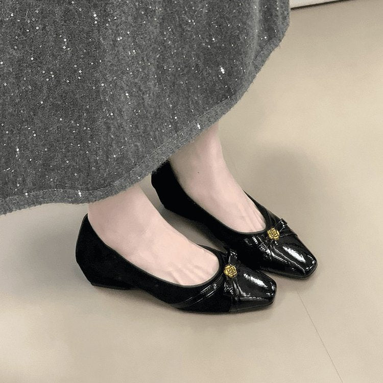 Damen elegante Ballerinas mit dekorativer Schleife und komfortablem Fußbett R&B