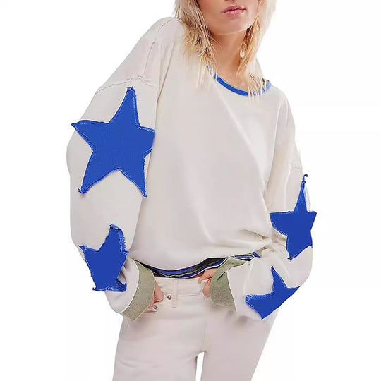 Damen lässiger Pullover mit Sternen-Design R&B