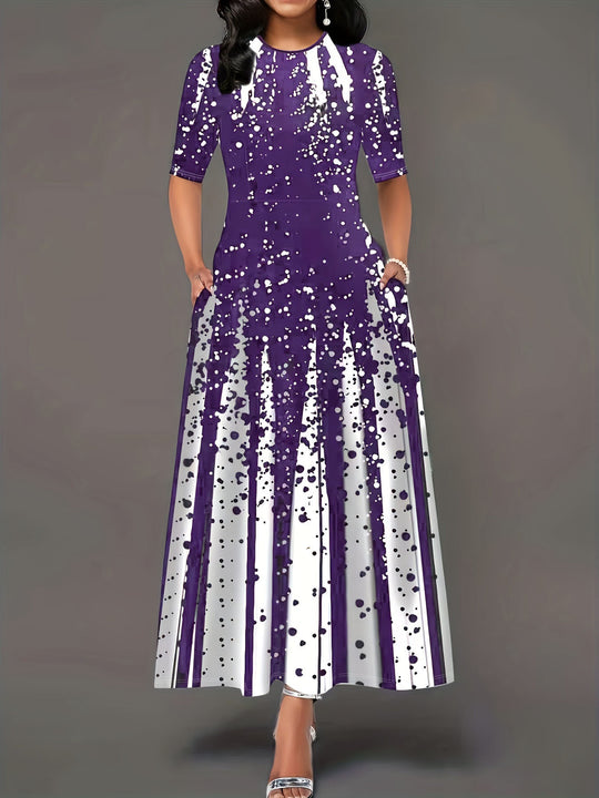Damen Maxikleid mit elegantem Spritzmotiv R&B
