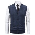 Herren elegante Weste mit strukturiertem Design und praktischen Taschen