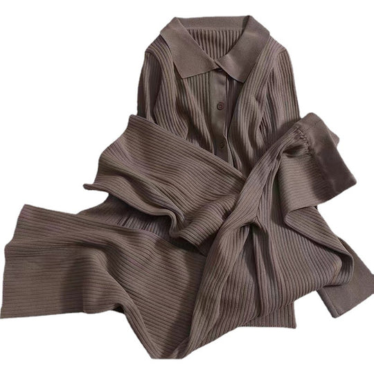 Damen Strickpullover mit klassischem Kragen R&B