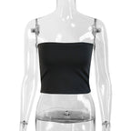 Damen Trägersloses Crop-Top aus elastischem Material