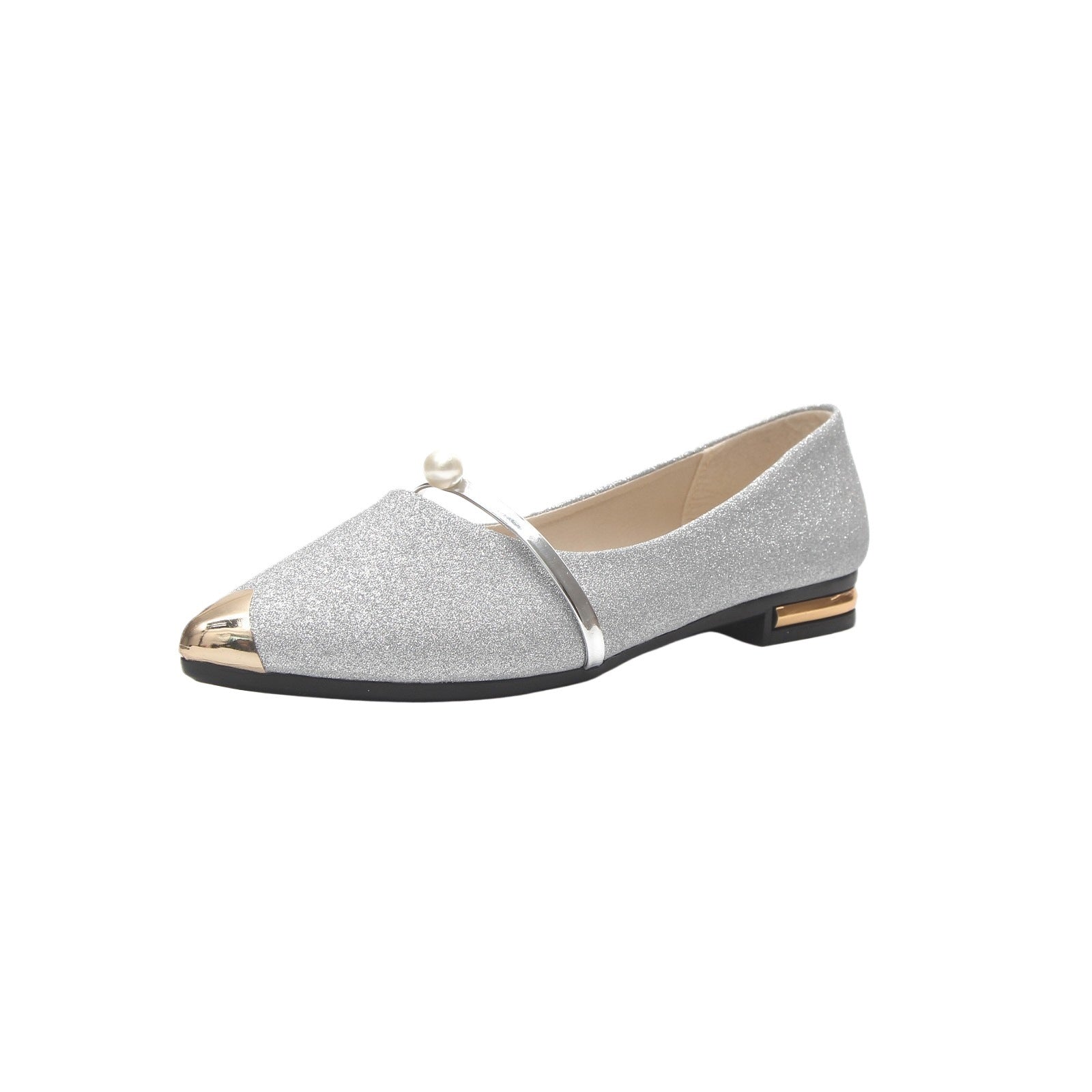 Damen Glitzernde Ballerinas mit glamourösem Schmuckrand R&B