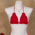 Damen Häkel-Bikini-Oberteil mit floralen Akzenten und verstellbaren Trägern EB