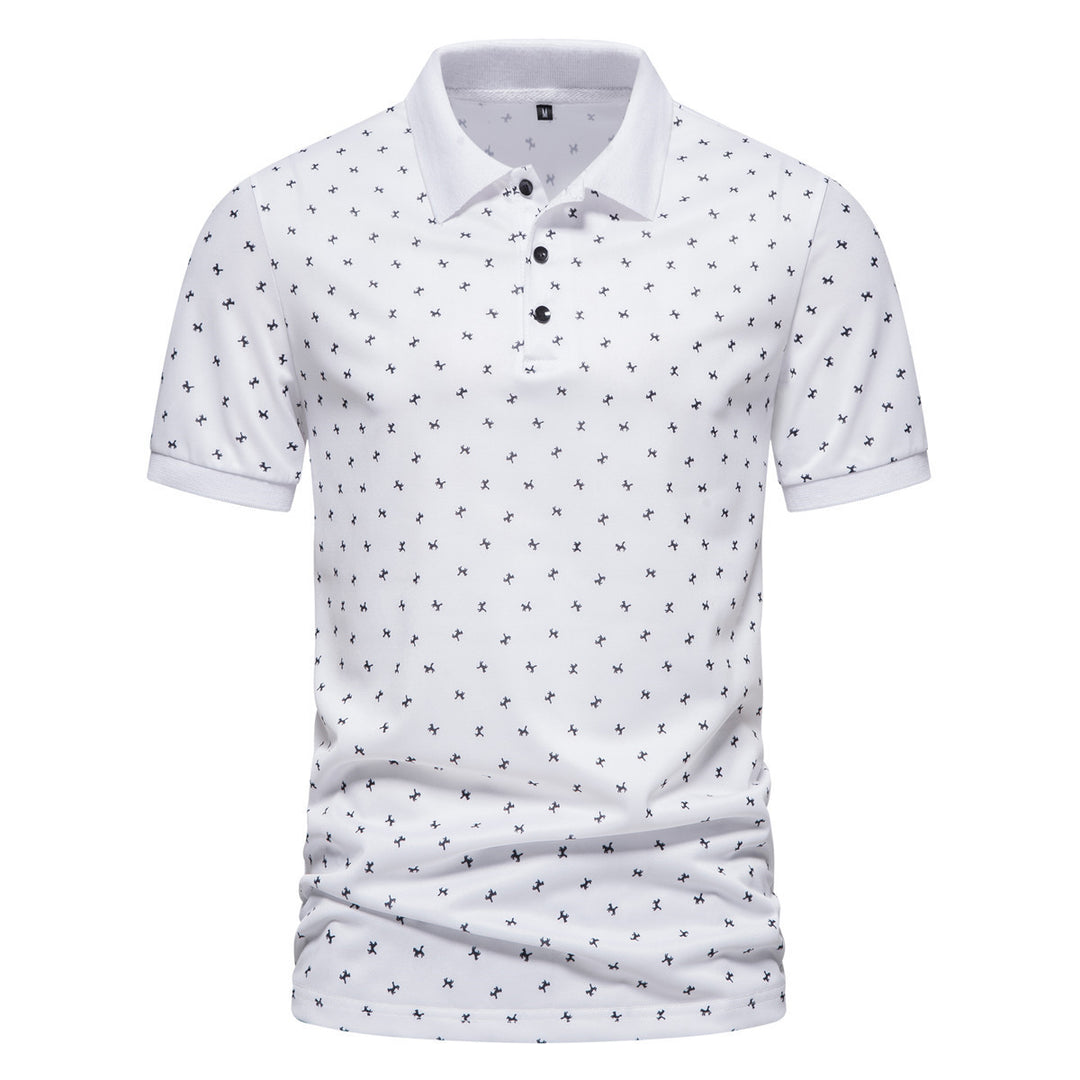 Herren Poloshirt mit modernem Muster und atmungsaktiven Eigenschaften R&B