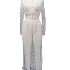 Damen elegantes transparents Strandensemble R&B
