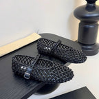 Damen Netz-Ballerinas mit verstellbarem Riemen und modischem Design