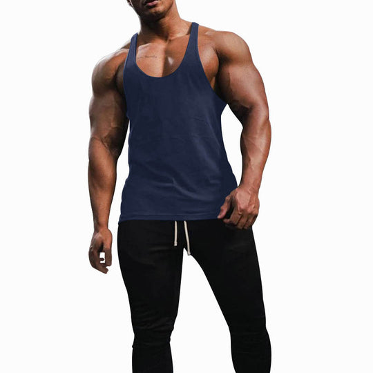 Herren nan athletisches Tanktop mit tiefem Armausschnitt und schmalen Trägern am Rücken aus Baumwollstretch R&B