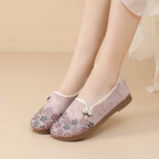 Damen Bequeme und modische Ballerinas mit feinem Blumenmuster R&B
