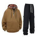 Damen lässiger Hoodie mit Druckknopf und Cargo-Hose R&B